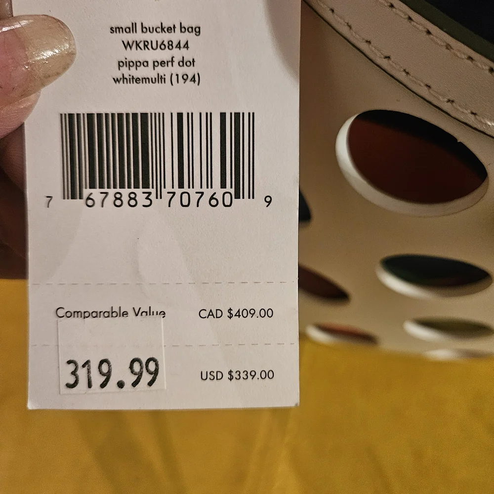 Kate Spade White and Multicolor Polka Dot Cutout Shoulder / Satchel Bag - Picture 4 of 6